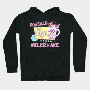 Powered By Love Milkshake Retro 80s 90s Who Loves Milkshakes Couples Design Hoodie